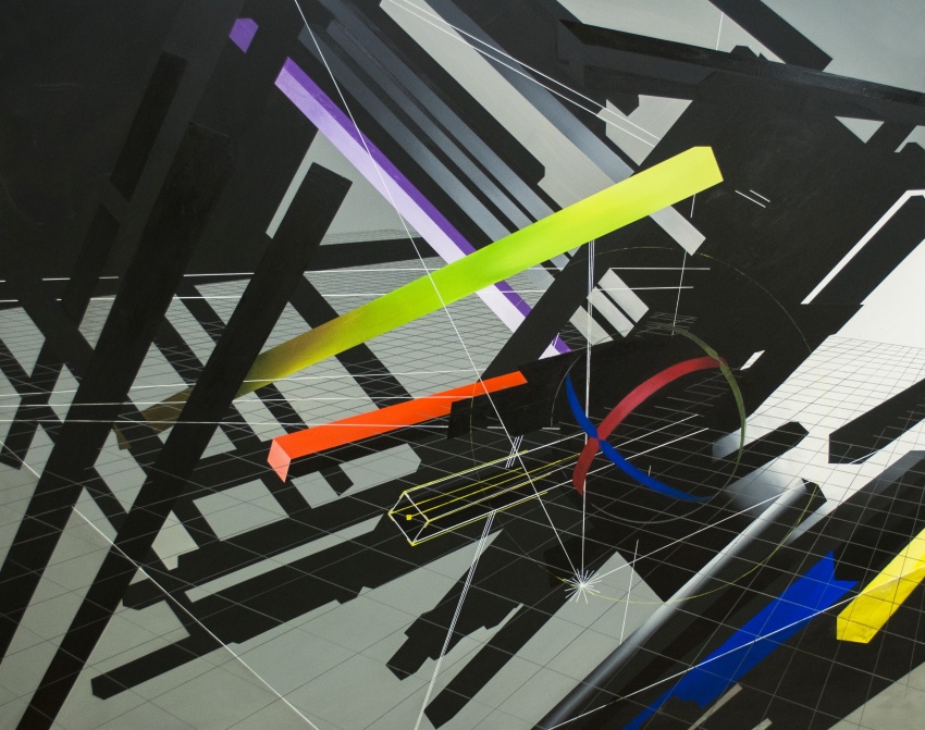Martin Hofman Virtualni prostory akryl olej na platne 2014